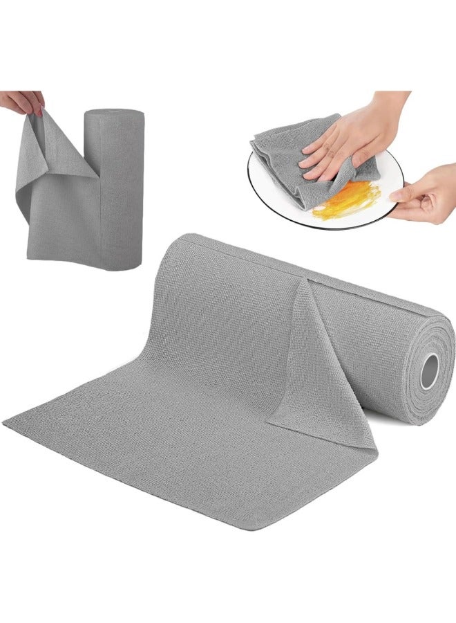 50 reusable microfiber cleaning cloths - washable towel cloths, highly absorbent, lint free, multi-purpose kitchen towel rolls for cleaning  - Image 2