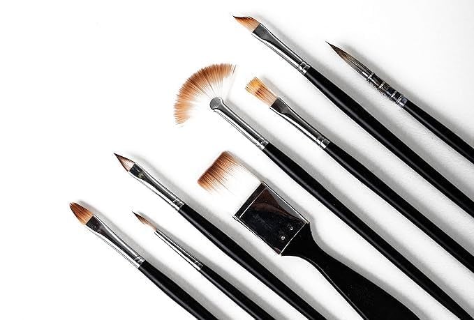 ARTISTERY Handmade Professional Artist Painting Brush Set for Acrylic, Watercolor, & Gouache Painting (8 Assorted Brushes)(Wood)  - Image 1