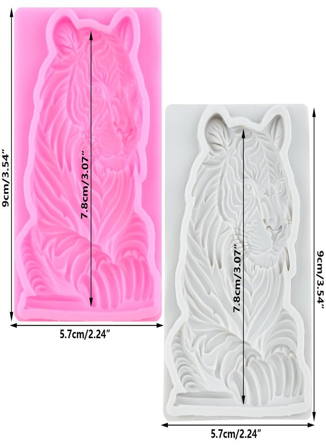 RFGHAC Tiger Fondant Molds Tiger Silicone Chocolate Mold for Cake Decorating Cupcake Topper Chocolate Candy Gum Paste Polymer Clay Set Of 2 - Image 2
