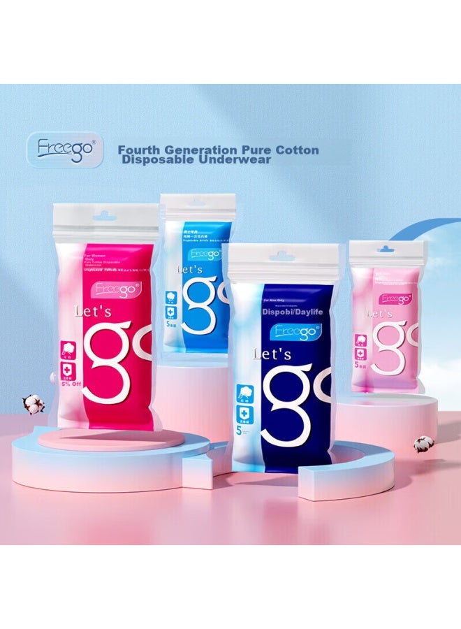 Free Go Freego Women's Disposable Underwear, Pure Cotton, Sterilized, No-wash, Daily-use, For Pregnant Women, Menstrual Period, Travel, 5-pack, Women's White, 3xl  - Image 2