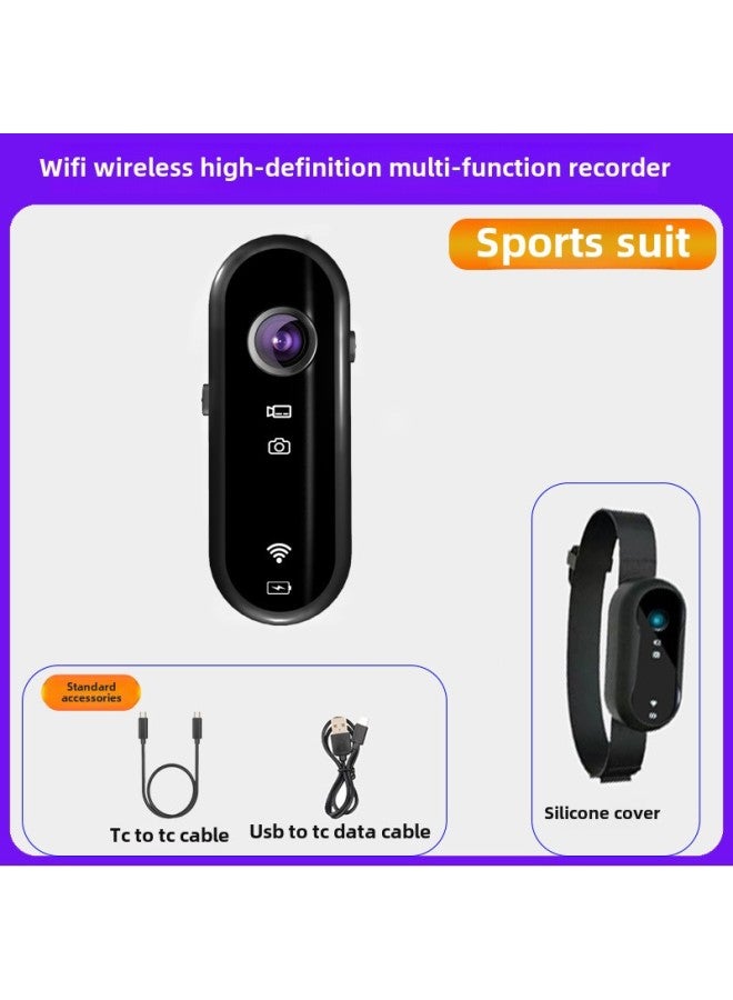 Generic Thumb Sports Camera Outdoor Riding Recorder Sports Camera 1080p Long Endurance Mobile Phone WIFI Interconnection-Color:sports Suit] - Image 1