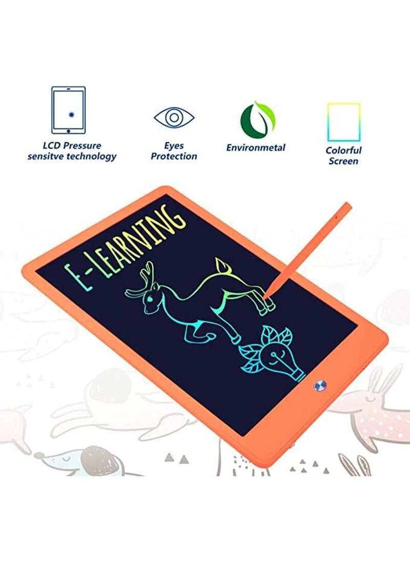 ليموس جهاز لوحي للكتابة LCD للأطفال مقاس 10 بوصات لوحة رسم ملونة مع قلم لوحة رسم قابلة لإعادة الاستخدام مع شاشة حماية للعين لعبة تعليمية كهدية  - Image 3