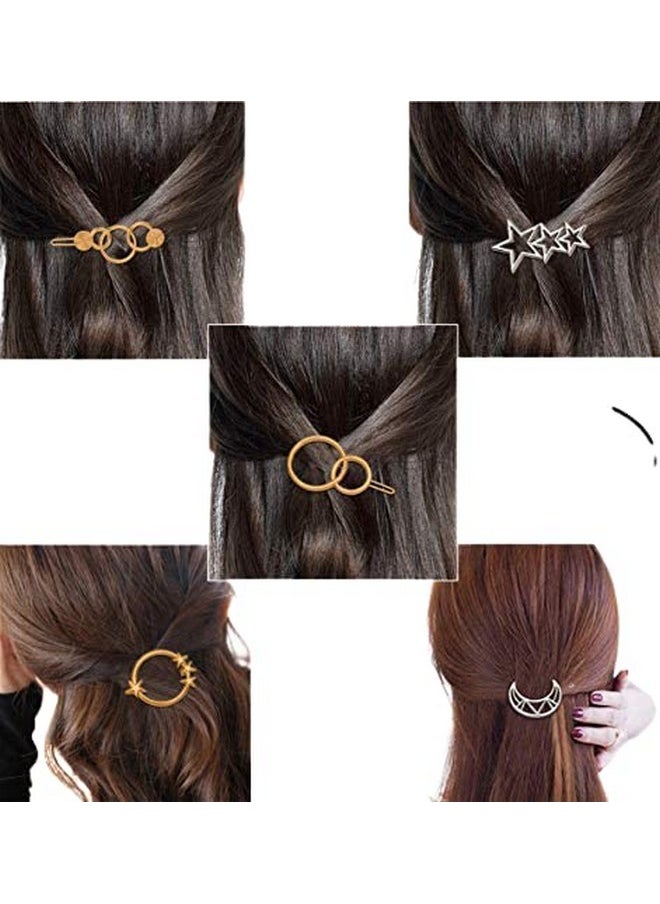 FOK Pack Of 5 Medium Metal Hollow Non Slip Hair Clutcher For Women Girls (Gold, Silver, Rose Gold, Black,) (Style 2)  - Image 1