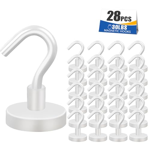 MIKEDE Medal Holders 30LBS Magnetic Hooks 28PCS Display Hanger Heavy Duty Magnet Hook Strong Neodymium - Image 1
