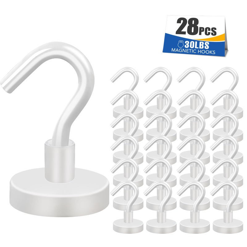 MIKEDE Medal Holders 30LBS Magnetic Hooks 28PCS Display Hanger Heavy Duty Magnet Hook Strong Neodymium - Image 2