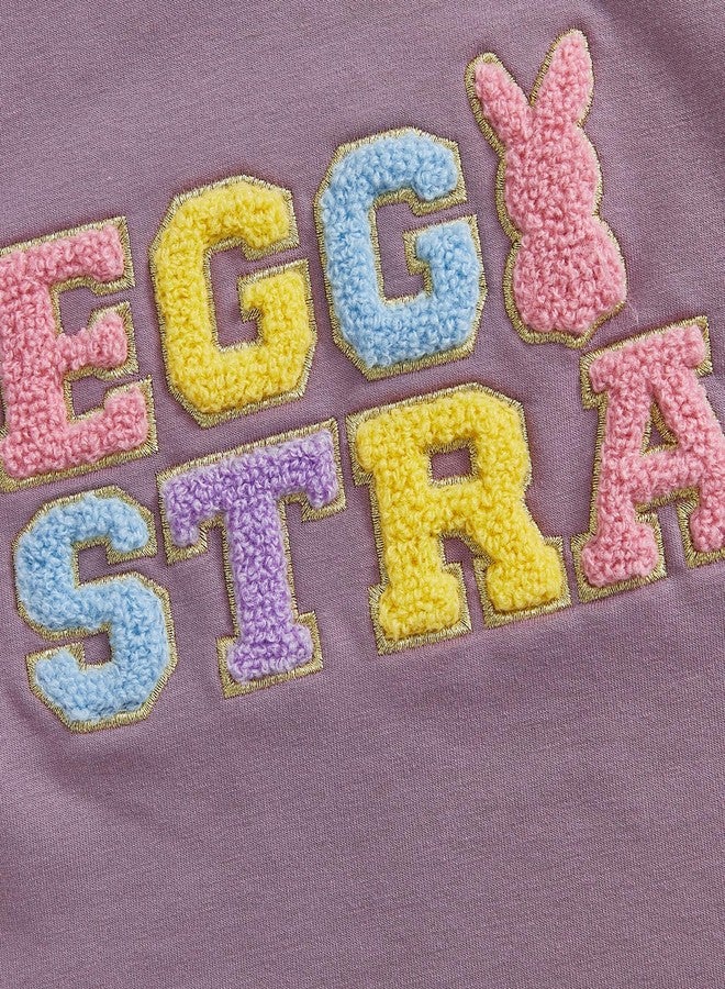 wybzd Toddler Baby Boy Girl Easter Outfits Egg Hunter Star Bunny T-shirt Summer Shorts Set Little Kids Matching Easter Outfit Purple Egg Star 3-4 Years - Image 3