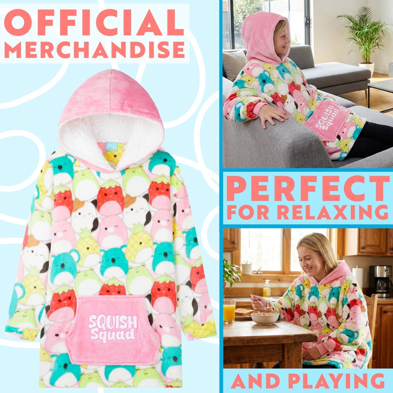 Squishmallows Blanket Hoodie for Girls  Teens  Fleece Oversized Wearable Blanket with Pocket  Cozy Loungewear Gifts for Girls Multi - Image 3