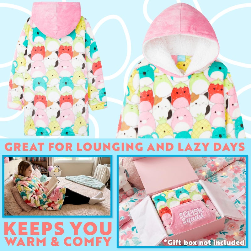 Squishmallows Blanket Hoodie for Girls  Teens  Fleece Oversized Wearable Blanket with Pocket  Cozy Loungewear Gifts for Girls Multi - Image 4