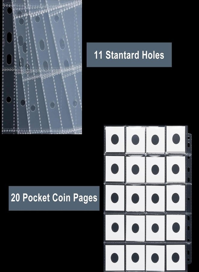 Lewano 10 Pack Coin Collection Album Refill Pages - 20 Pocket 2x2 Inch Sheets for Collectors | Durable PVC-Free Storage Holders for Coins, Tokens, Stamps & Medals (10 Sheet) - Image 4