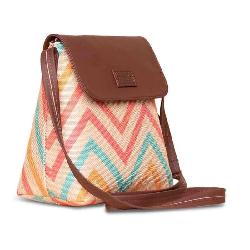 ZOUK Flap Sling Bag | Crossbody Bags for Women | Women's Handbags | Stylish | Vegan Leather Evening Bag | Travel & Office Use | Purse and Wallet | WavBeach Print - Image 1