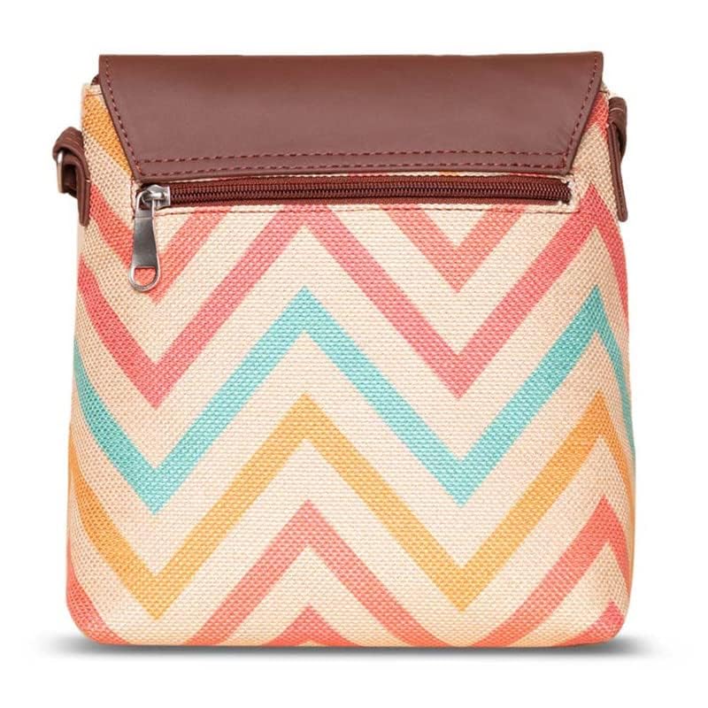 ZOUK Flap Sling Bag | Crossbody Bags for Women | Women's Handbags | Stylish | Vegan Leather Evening Bag | Travel & Office Use | Purse and Wallet | WavBeach Print - Image 5