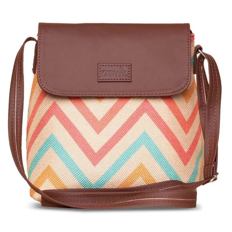 ZOUK Flap Sling Bag | Crossbody Bags for Women | Women's Handbags | Stylish | Vegan Leather Evening Bag | Travel & Office Use | Purse and Wallet | WavBeach Print - Image 3