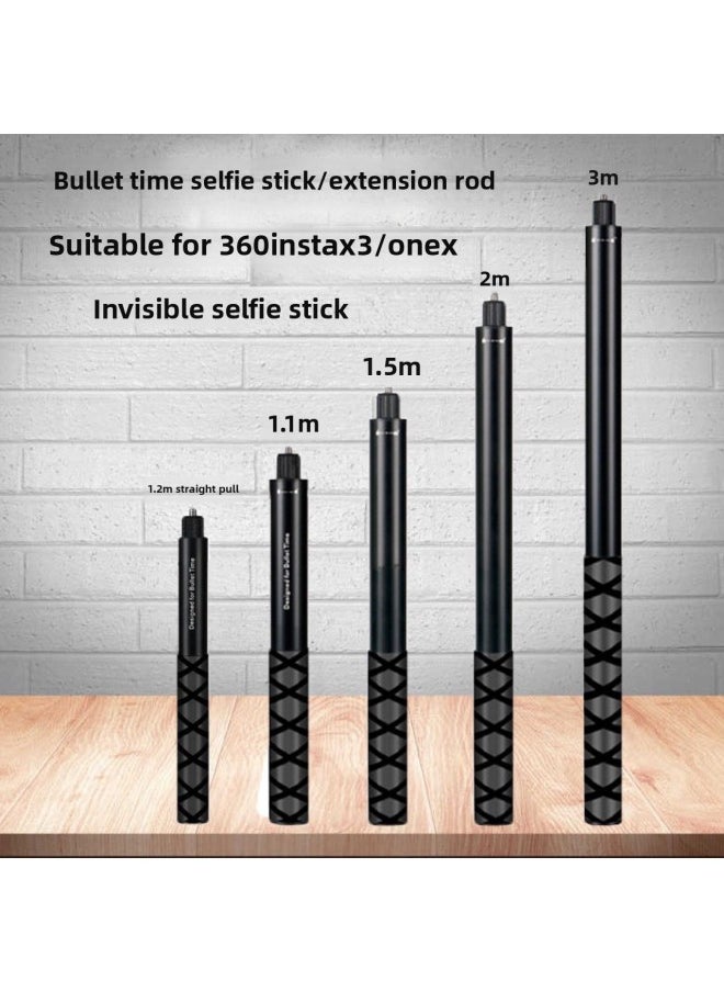General - 3 M Selfie Stick Panoramic Motion Telescopic Extension Rod For 360X3 Camera Gopro Extension Rod-Color:35-150cm - Image 1