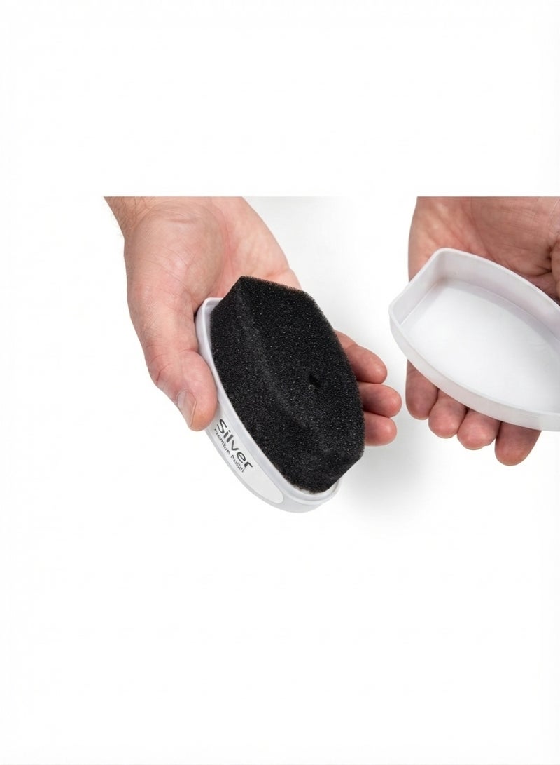 Silver Express Shoe Shine Sponge 6ml, Instant Shine Polish for Shoes, Boots & Leather Accessories, Black & Neutral - Image 3