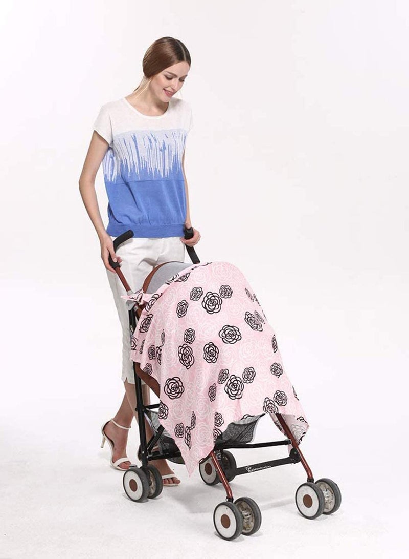 KASTWAVE Premium Cotton Nursing Cover, KASTWAVE Nursing Cover for Breastfeeding Mulit-Use Nursing Apron, 360° Coverage Soft No See Through Cotton Lightweight Breathable Adjustable Strap for Mother (Pink) - Image 2