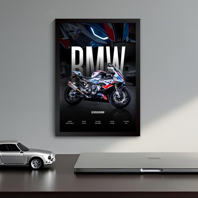 Funk You BMW S1000RR Poster | Superbike BMW Framed Poster | Framed Matt Superbike | Bike Posters A3 Size (31 x 23 cm) | Motorrad Bikes Posters for Wall, Home, Bedroom, Living room decoration | S1000RR - Image 5
