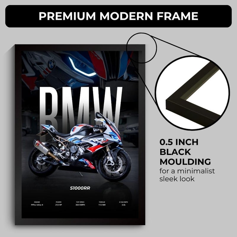 Funk You BMW S1000RR Poster | Superbike BMW Framed Poster | Framed Matt Superbike | Bike Posters A3 Size (31 x 23 cm) | Motorrad Bikes Posters for Wall, Home, Bedroom, Living room decoration | S1000RR - Image 3