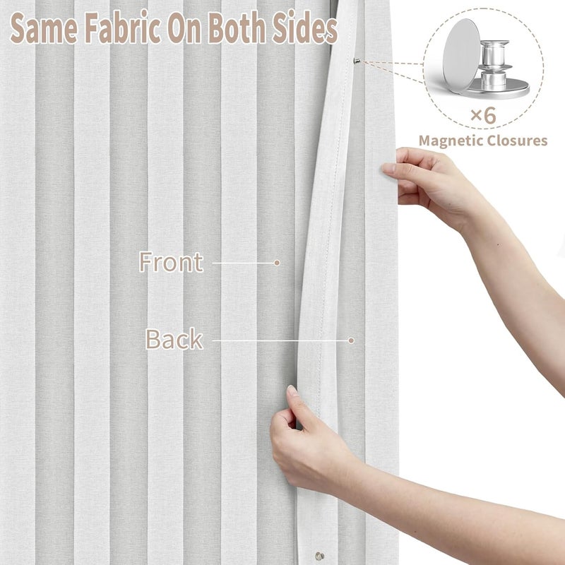 Vatge - Accordion Curtains for Closet, Laundry Curtain for Access, Hall Curtain for Privacy, 1 Panel with Tape, 39 x 78 Inch, Stone White - Image 4