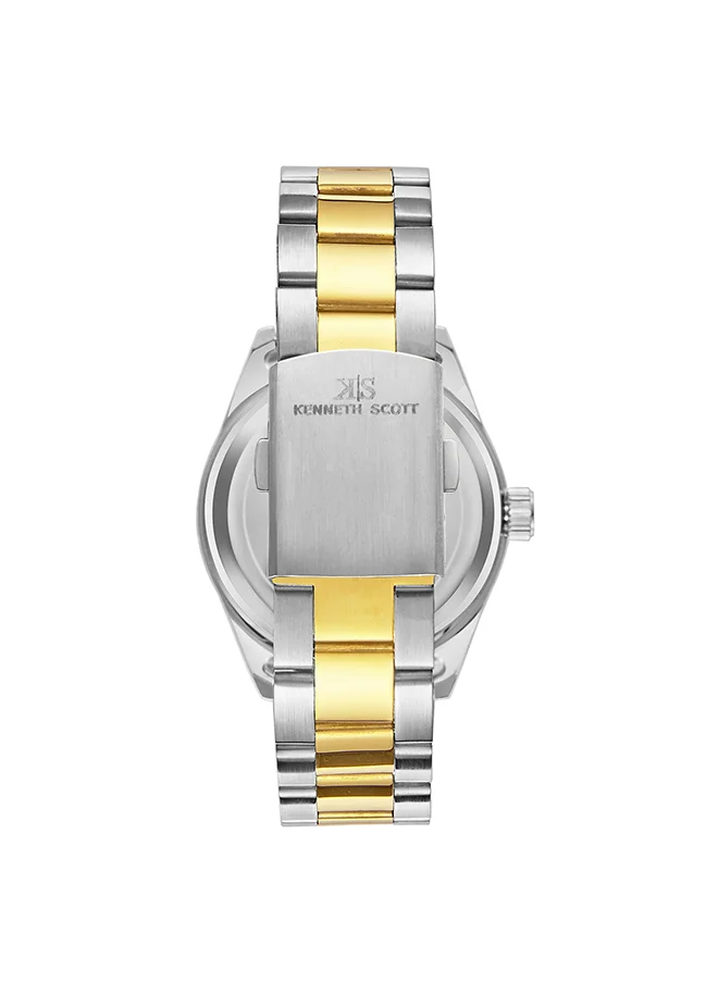 KENNETH SCOTT Kenneth Scott Men's Silver Dial Analog Watch - K23024-TBTSB