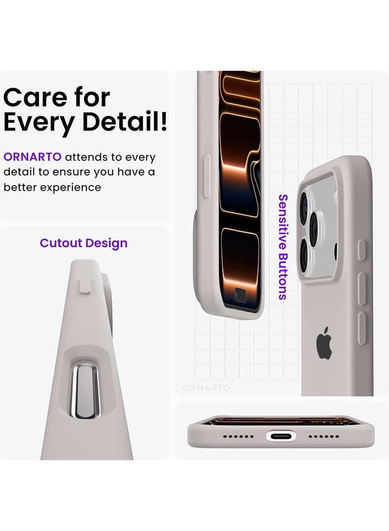 Case Up غطاء سيليكون سائل ناعم متميز لأبل آيفون 17 برو ماكس 2025 - كريمي - Image 4
