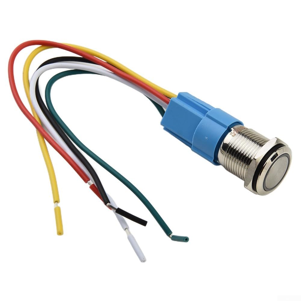 Generic Iris Waterproof LED Push Button Switch 16mm Latching Stainless ...