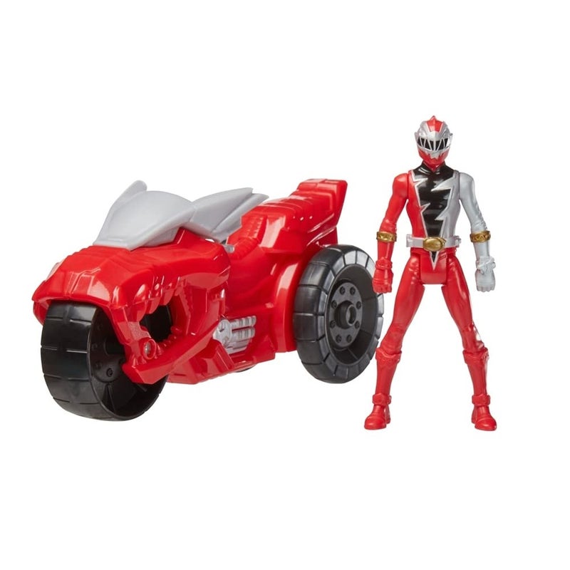 Power Rangers Dino Fury Rip N Go T-Rex Battle Rider and Dino Fury Red Ranger 6-Inch-Scale Vehicle and Action Figure, Toys Kids 4 and Up - Image 1