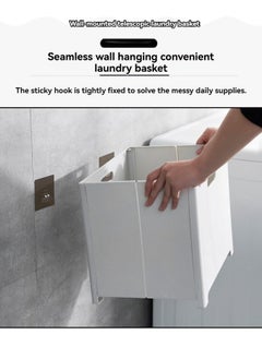 M MIAOYAN Bathroom toilet shower to put clean clothes daily household foldable storage basket multi-purpose wall-mounted storage basket  - Image 3