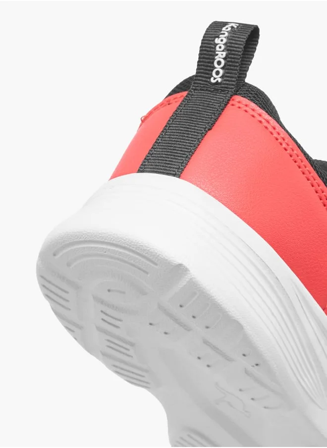 كانغاروس Boys' Panelled Sports Shoes with Hook and Loop Closure