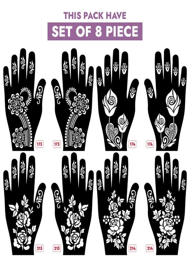 Apcute Stencil mehndi design for hands Latest Mehandi Design Stencils for Girls, womens, kids, unisex Design NO - Apcute-New-173-174-213-214 - Image 2