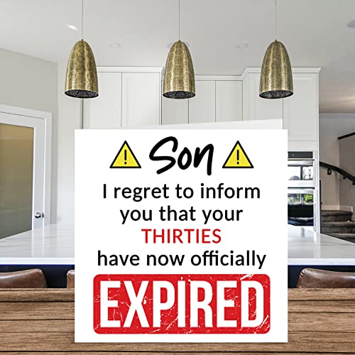 Stuff4 Funny 40th Birthday Cards for Son - Your Thirties Have Expired - Happy Birthday Card for Son from Mom Dad Parents, 5.7 x 5.7 Inch Banter Joke Humour Bday Greeting Cards Gift - Image 3