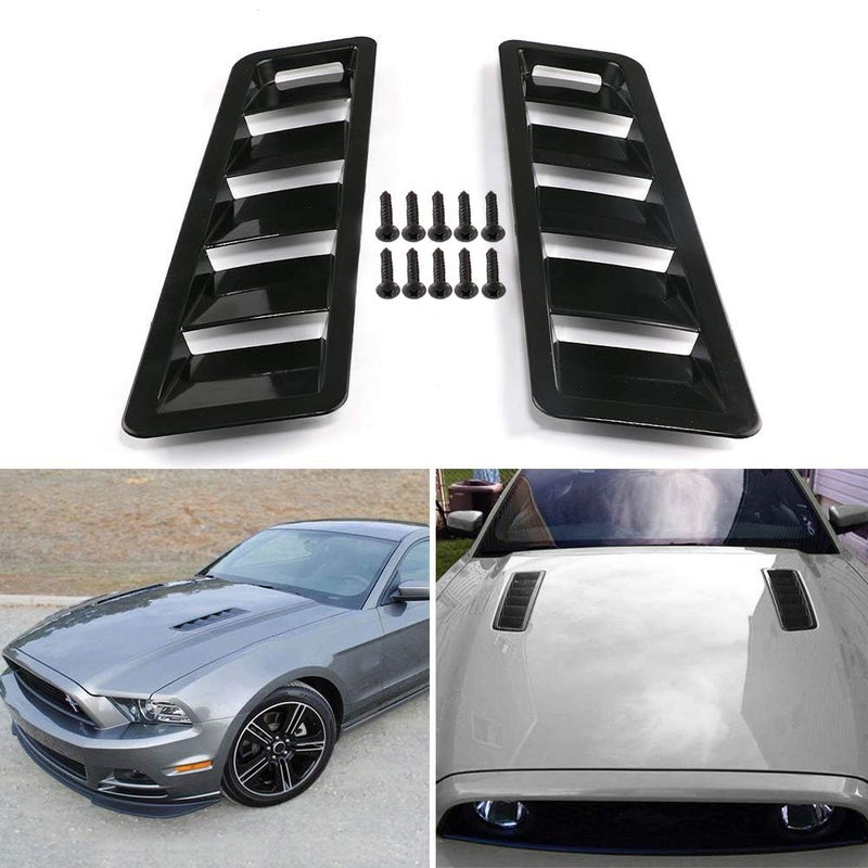 WENJTP Hoods Vents Bonnet Cover Hood Scoop For Cars Vent Cover HTRACING Black