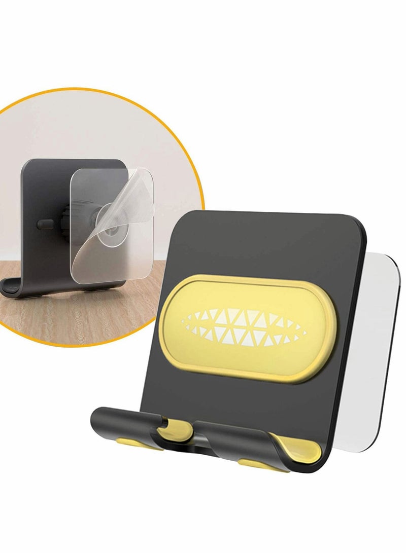 Y&D Wall Phone Holder, Shower Holder Adjustable Mount Hands Free Cell Stand for Bed Bathroom Kitchen Office Mobile All Phones(Black)  - Image 1