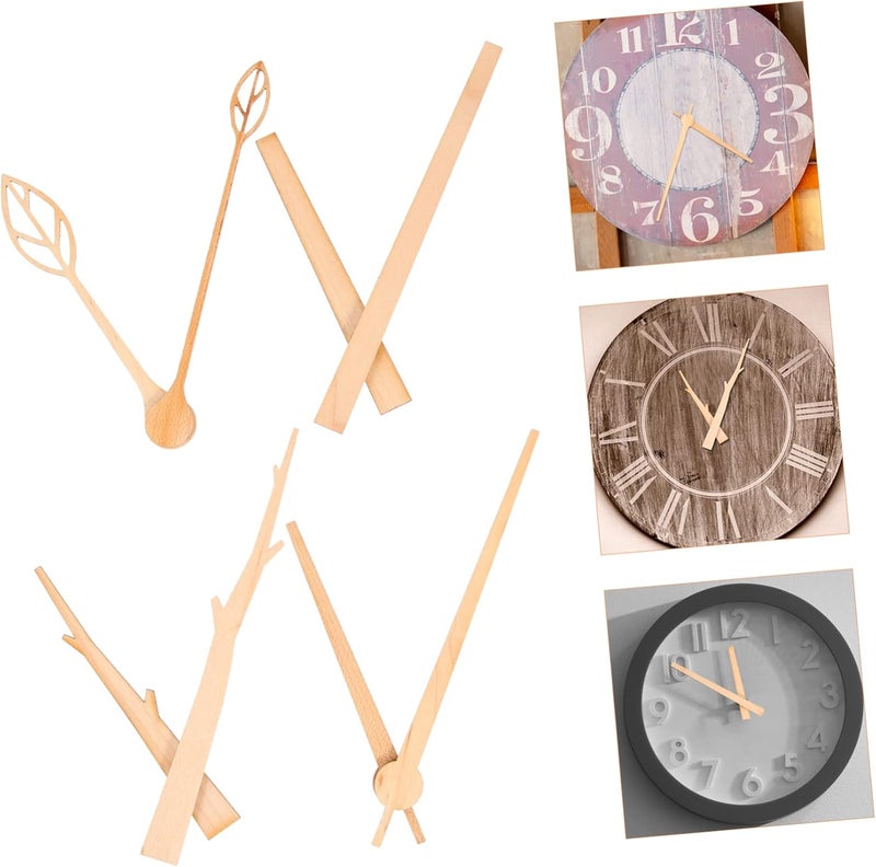 Uonlytech 4sets Wooden Wall Clock Hands Sturdy Wear-Resistant Pointers for Home Decor Clock - Image 5