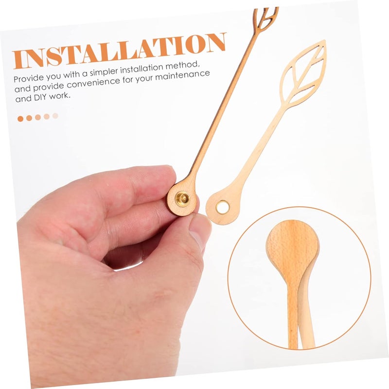 Uonlytech 4sets Wooden Wall Clock Hands Sturdy Wear-Resistant Pointers for Home Decor Clock - Image 3
