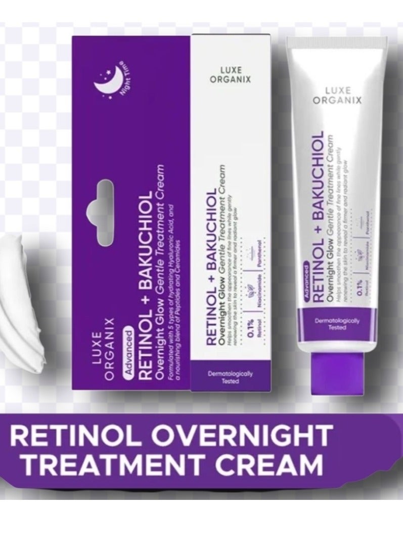 لوكس أورغانيكس كريم علاج لطيف للتوهج الليلي بالريتينول + باكوتشيول - 30 جم - Image 1