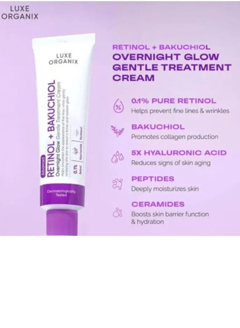 لوكس أورغانيكس كريم علاج لطيف للتوهج الليلي بالريتينول + باكوتشيول - 30 جم - Image 4