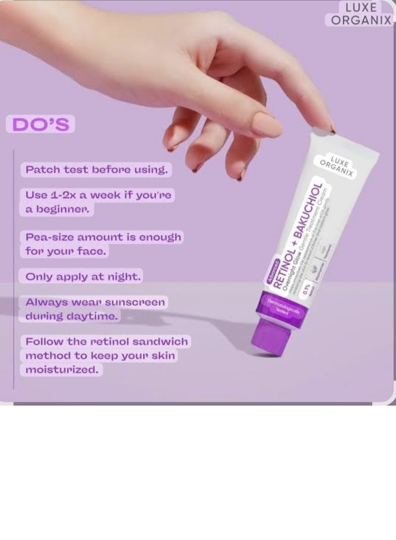 لوكس أورغانيكس كريم علاج لطيف للتوهج الليلي بالريتينول + باكوتشيول - 30 جم - Image 5