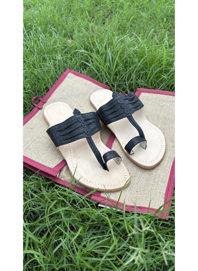 niira.co NIIRA Veer Kolhapuri Chappal for Men | Handcrafted Traditional Leather Sandals | Ethnic Slip-On Footwear for Festivals, Weddings & Daily Wear - Image 5