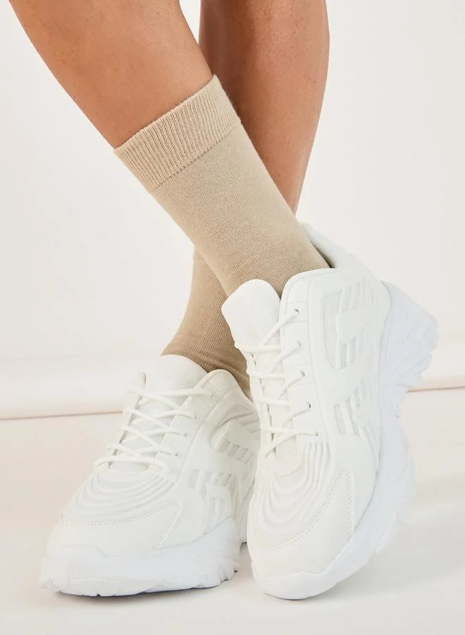 ستايلي اكتيف حذاء سنيكرز بنعل شانكي ورباط غلق