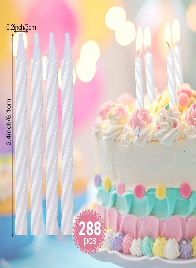 MTLEE Spiral Birthday Candles Colorful Cake Paraffin Candles for Celebrating Birthday Cake Decorations for Holiday Party(1 Color,288 Pcs) - Image 2