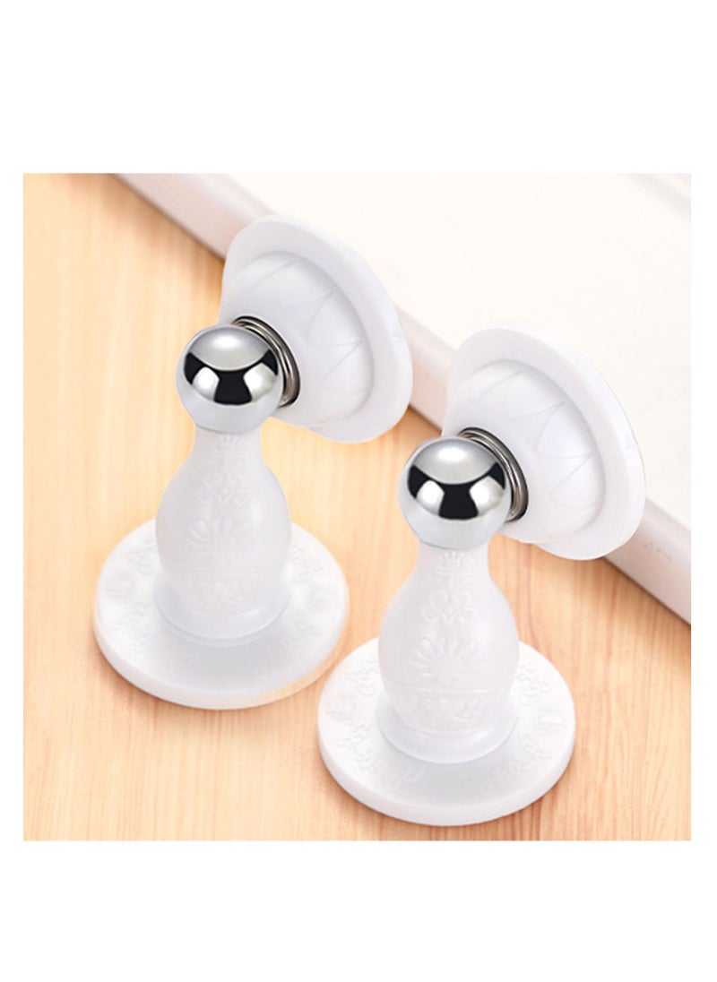 SYOSI Magnetic Door Stoppes, Door Wall Protector, Silicone Door Stop, Magnet Not Require Drilling for Bottom of Door Holder Door Keep Door Open Door Magnetic Catch Double Sided Tape 2 Pack  - Image 1