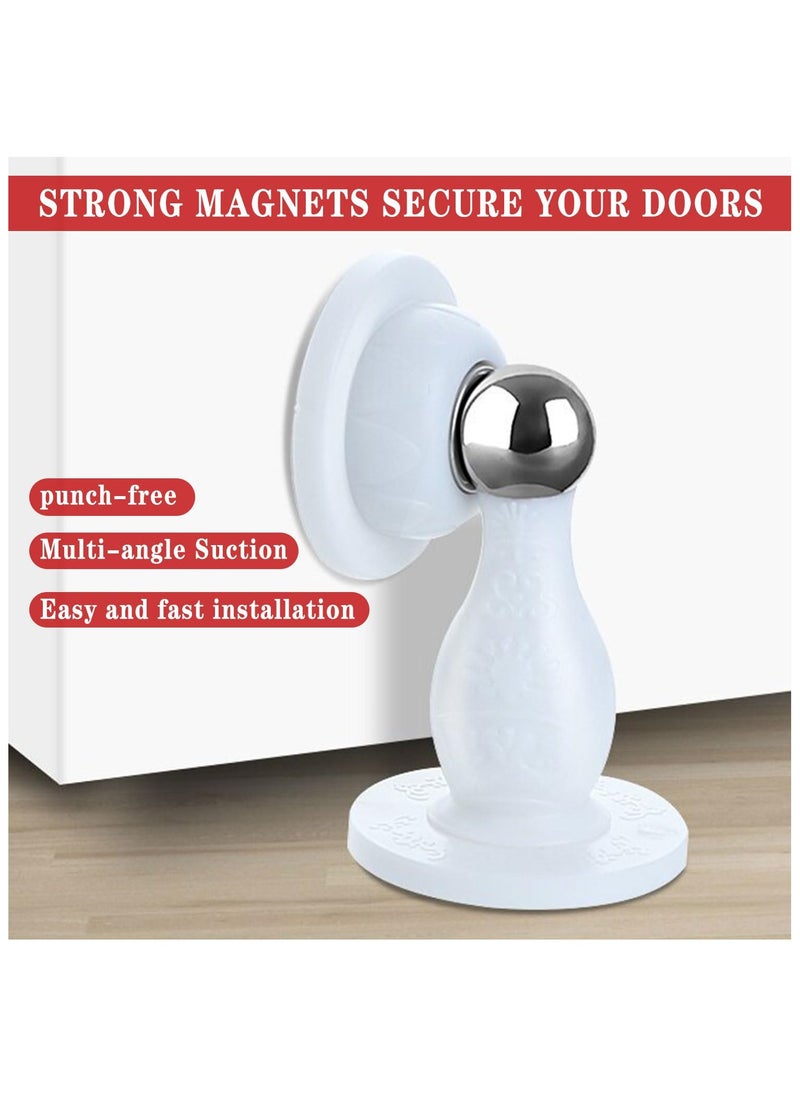 SYOSI Magnetic Door Stoppes, Door Wall Protector, Silicone Door Stop, Magnet Not Require Drilling for Bottom of Door Holder Door Keep Door Open Door Magnetic Catch Double Sided Tape 2 Pack  - Image 3
