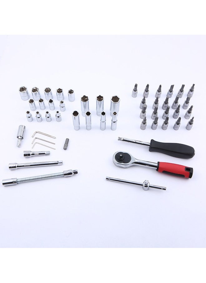Generic 53-Piece CR-V 1/4" Drive Socket Tool Set with Ratchet and Accessories.  - Image 4