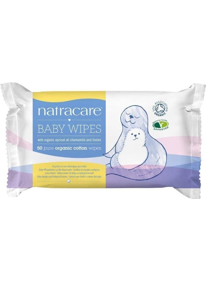 Natracare Organic Cotton Baby Wipes, 3 Pack (3 x 50 wipes) - Image 1
