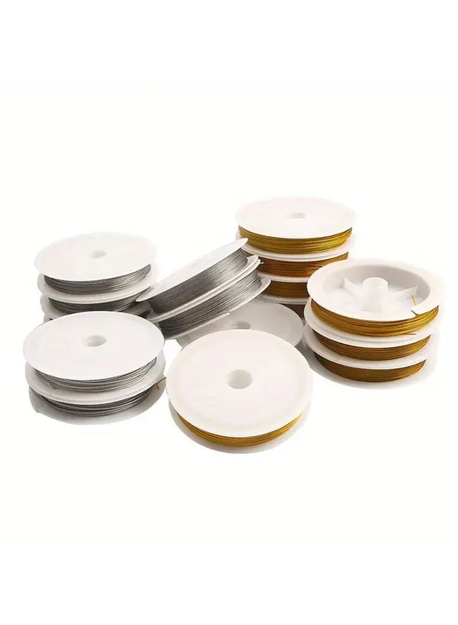White Golden Steel Wire Beading Thread 0 5mm 708 66inch For DIY Bracelet Necklace Stringing Beads - Image 5