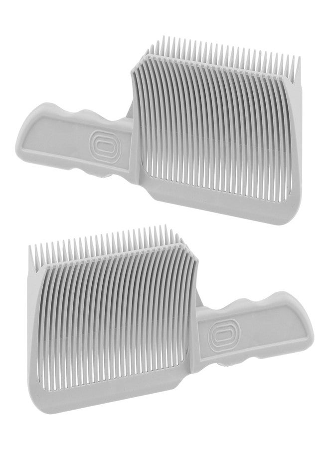 Saycker 2PCS Barber Gradient Positioning Combs, Ergonomic Barber Fade Combs Professional Hair Cutting Comb Haircut Flat/Curved Positioning Clipper Comb for Blending Fades for Home, Salon(Gray) - Image 1