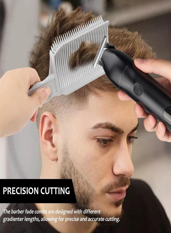 Saycker 2PCS Barber Gradient Positioning Combs, Ergonomic Barber Fade Combs Professional Hair Cutting Comb Haircut Flat/Curved Positioning Clipper Comb for Blending Fades for Home, Salon(Gray) - Image 5
