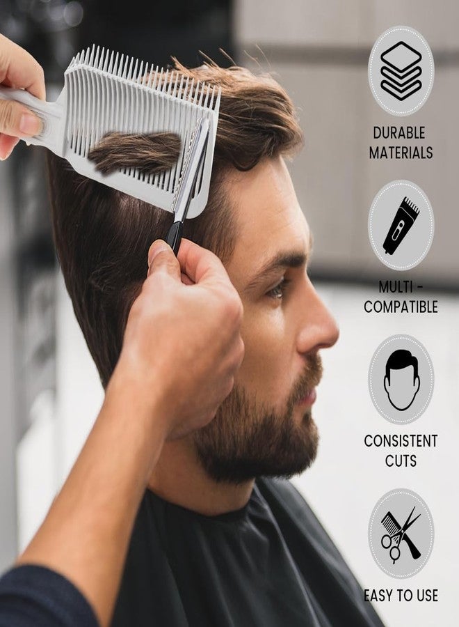 Saycker 2PCS Barber Gradient Positioning Combs, Ergonomic Barber Fade Combs Professional Hair Cutting Comb Haircut Flat/Curved Positioning Clipper Comb for Blending Fades for Home, Salon(Gray) - Image 3