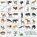 PINOWU Realistic Mini Wild Zoo Animals Figurines Toys 32 Pcs Gift Set for Education and Party Favors Plastic Forest Safari Animals Lion Hippo Tiger Bear Elephant Giraffe etc - Image 4
