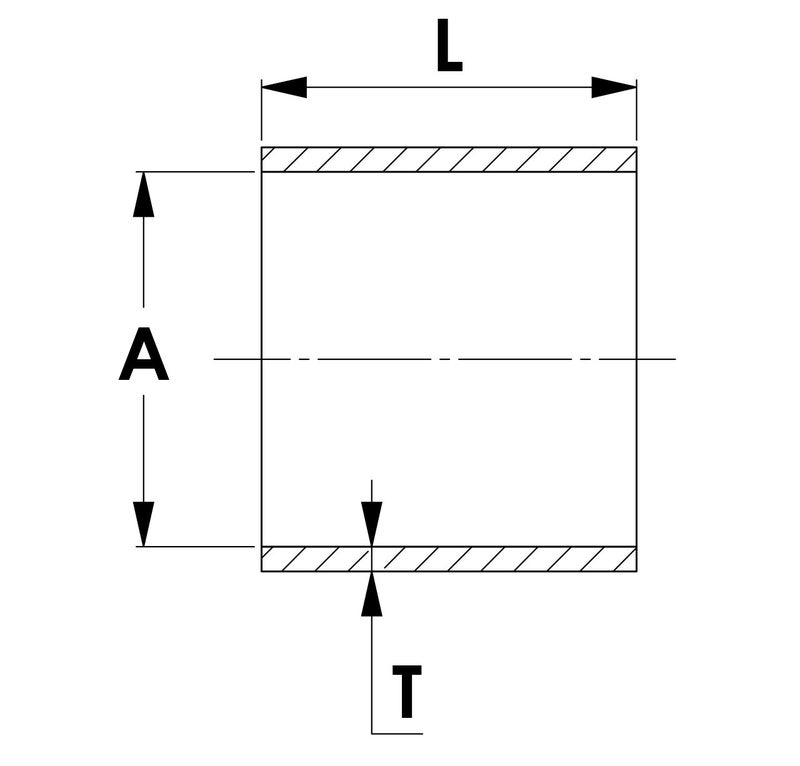 3-7/8" ID, 3" Length, Silicone Coupler Hose, High Temp 4-Ply Reinforced, 65 Psi Max. Pressure, 350F Max. Temperature, SC-8537-BLK, Silicone, Black